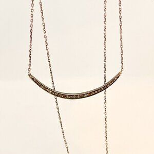 Zoe Chicco Sterling Silver necklace with raw cut pavé diamonds